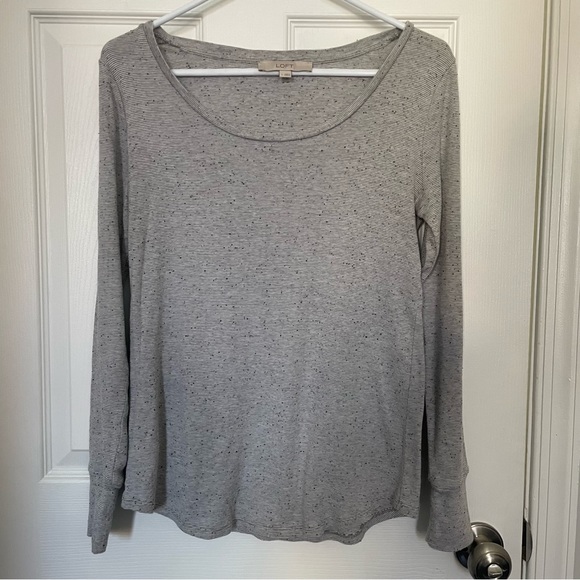 LOFT Tops - Loft Grey Scoop Neck Shirt